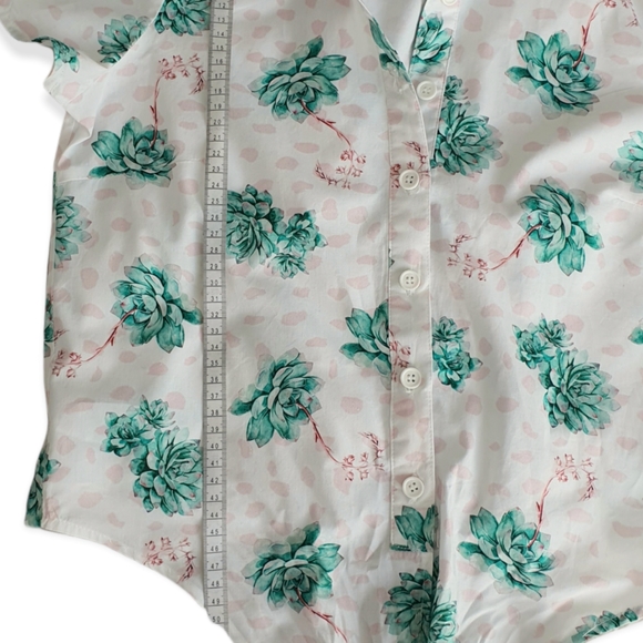 Dangerfield Floral Front Tie Shirt Sz 6 - Picture 3 of 11